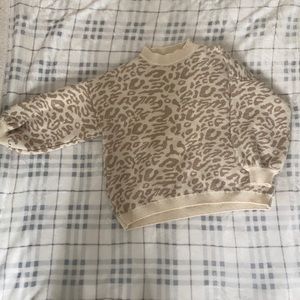 Cheetah Print Bubble Sleeve Sweater